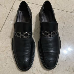 Men’s Salvatore Ferragamo black leather loafers